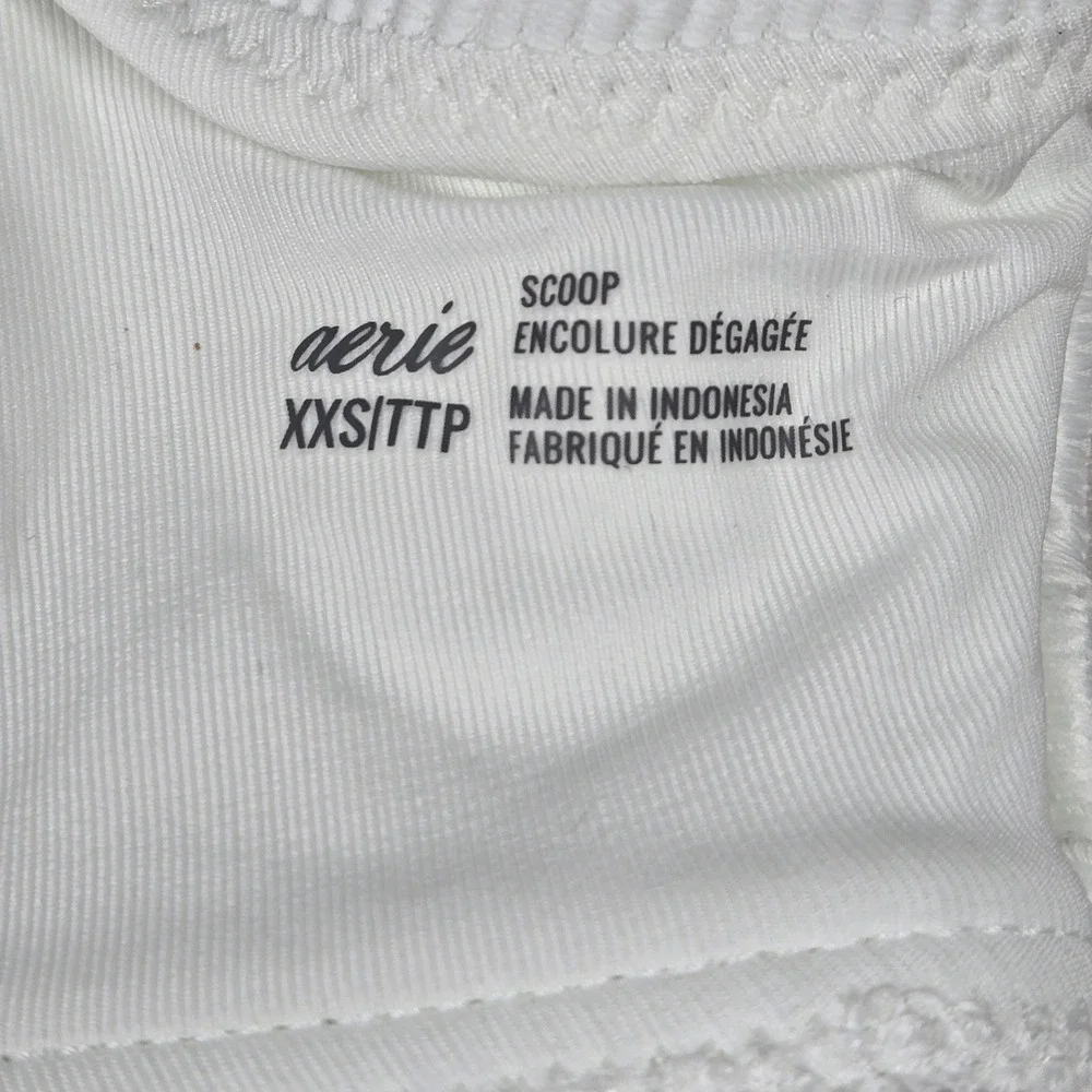 Aerie Scoop Ribbed Bikini‎ Swim Top White XXS